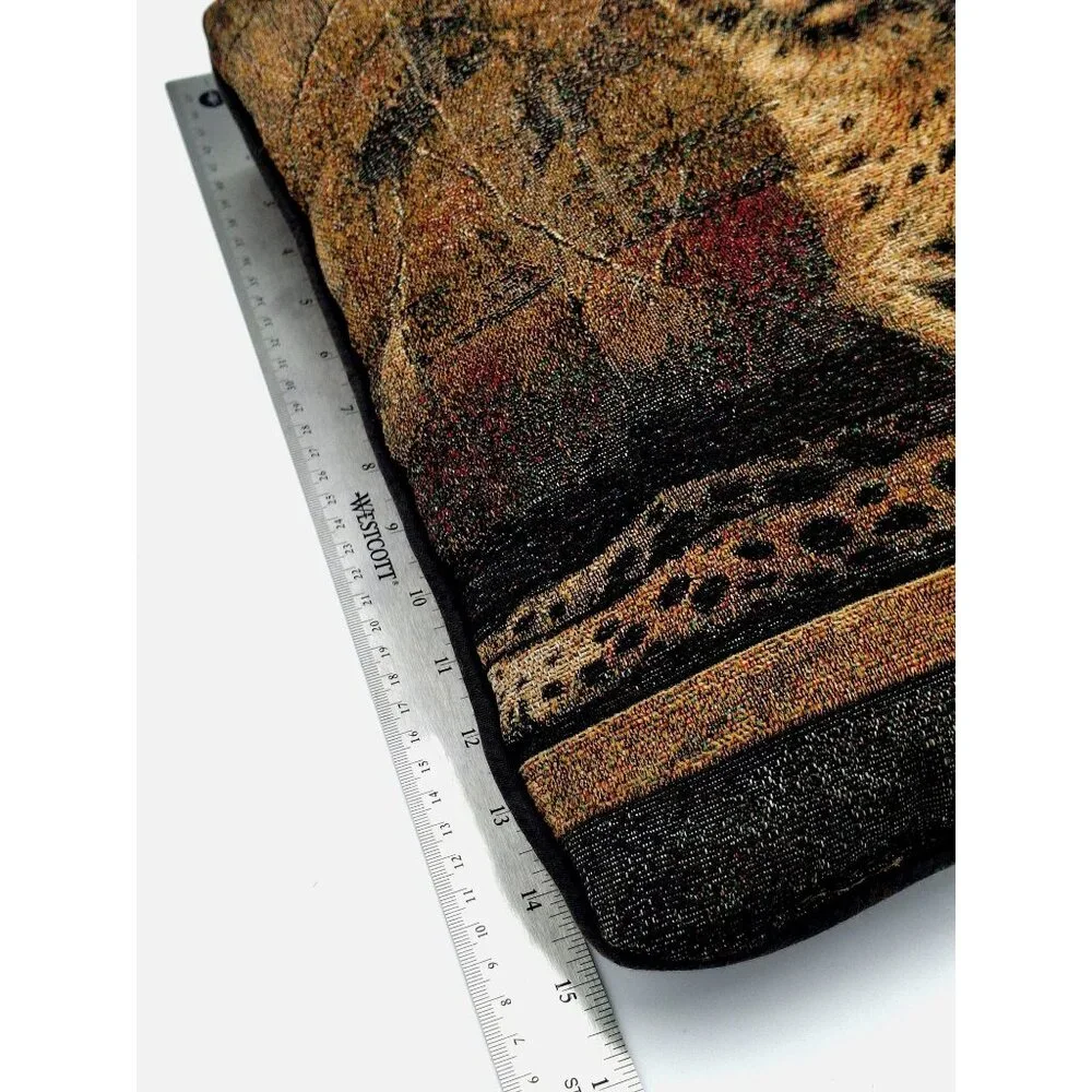 Vtg Mohawk Home Cheetah Tapestry Decorative Throw Pillow